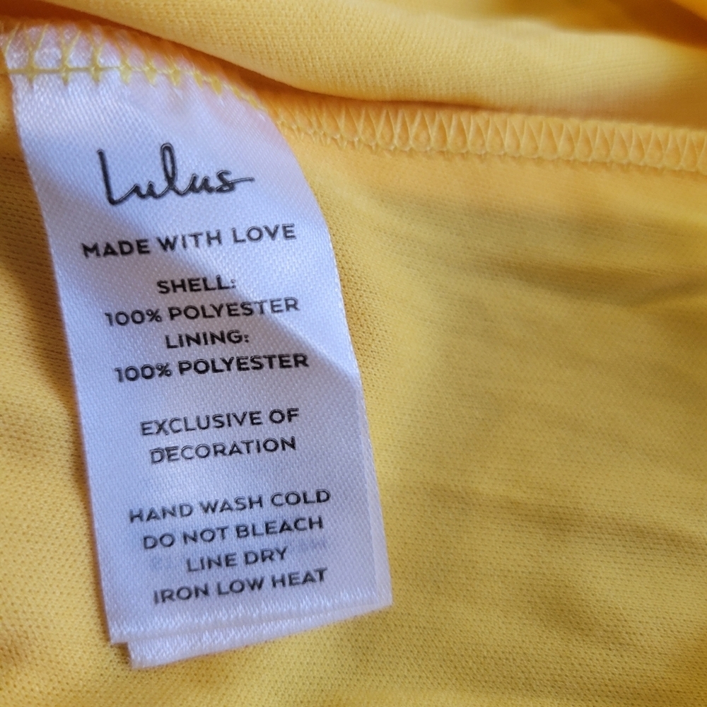 Lulus Float to Love Yellow Jacquard Smocked Tie- Strap Summer Midi Dress Size M - Picture 11 of 11
